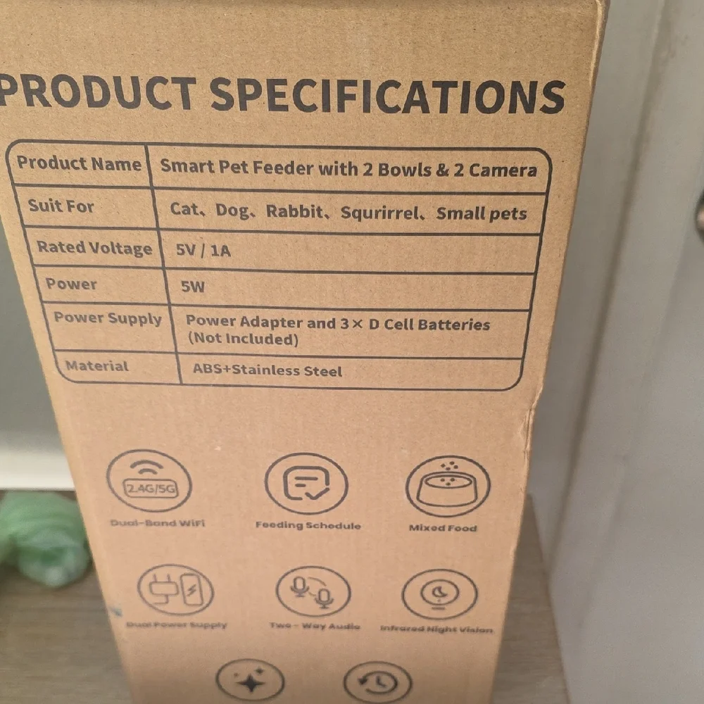 Smart Pet Feeder with 2 Bowls and 2 Cameras